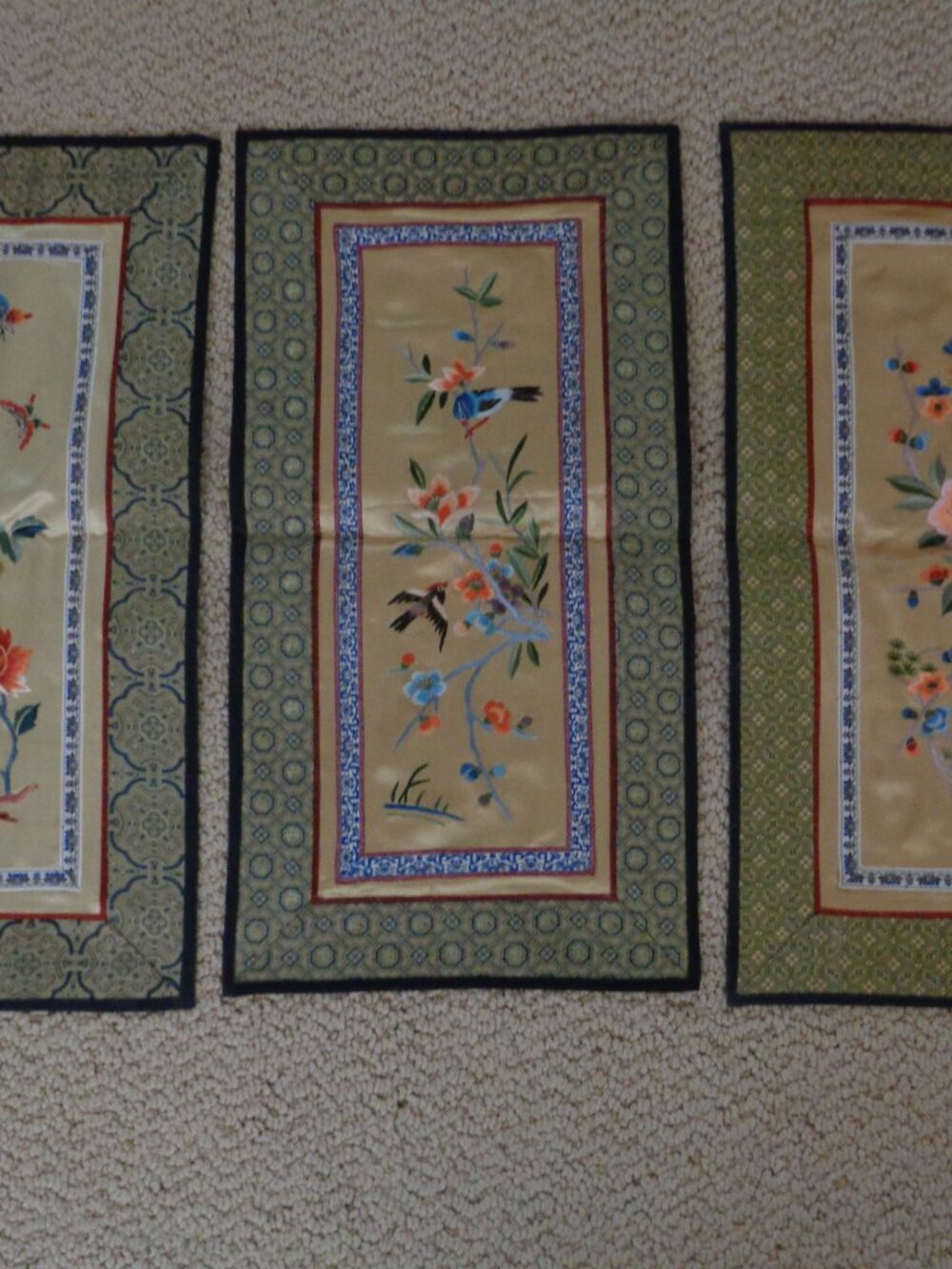Chinese Silk Embroidered Wall Panels
